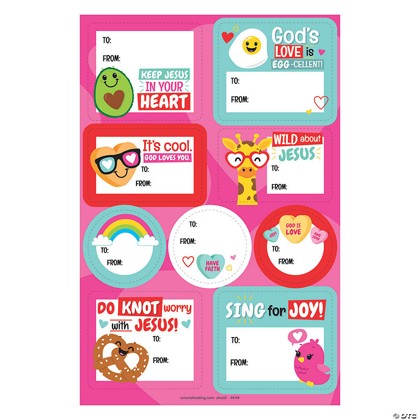 Bulk 50 Pc. Valentine To/From Sticker Sheets Image