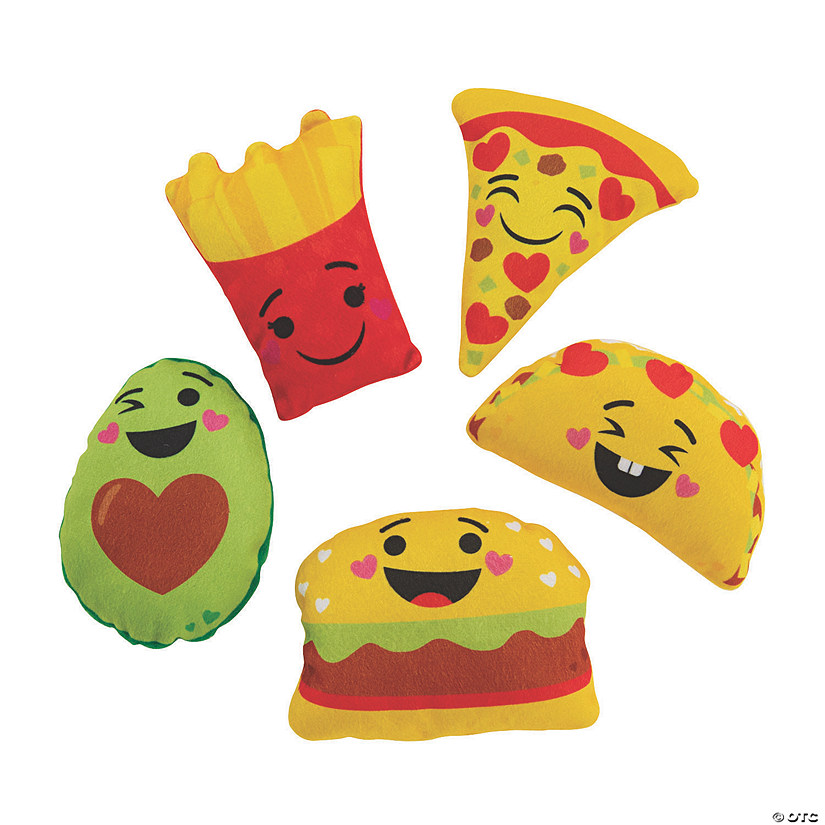 Bulk 50 Pc. Valentine's Day Stuffed Happy Face Food Characters Image