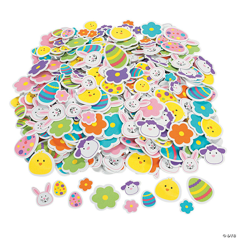 Bulk 500 Pc. Fabulous Foam Self-Adhesive Easter Shapes Image