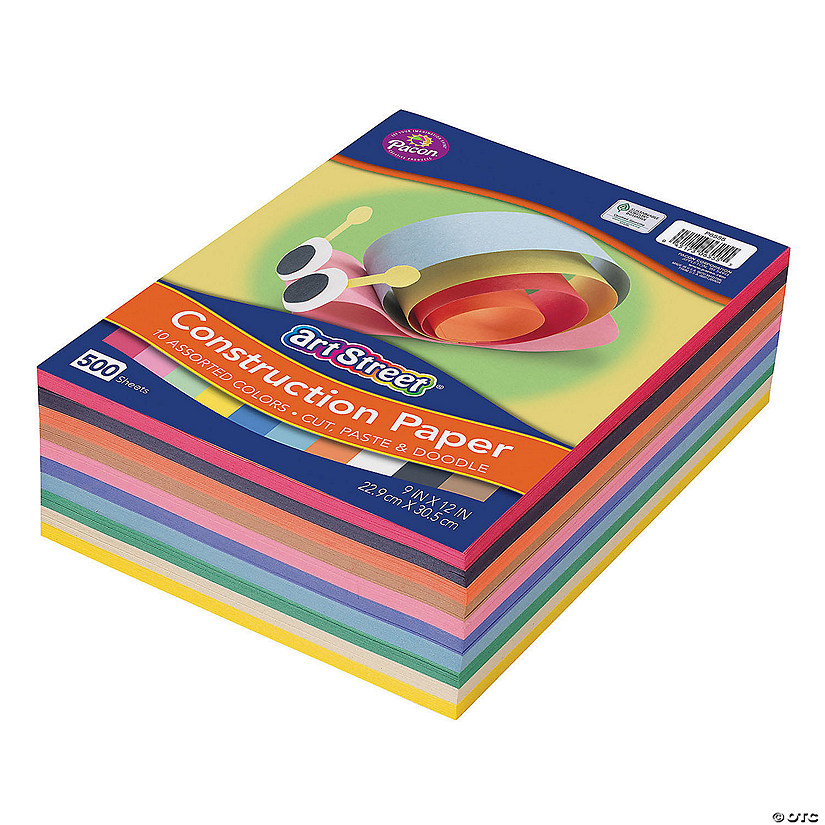Bulk 500 Pc. Pacon<sup>&#174;</sup> Art Street<sup>&#174; </sup>Lightweight 10-Color Construction Paper Pad Image