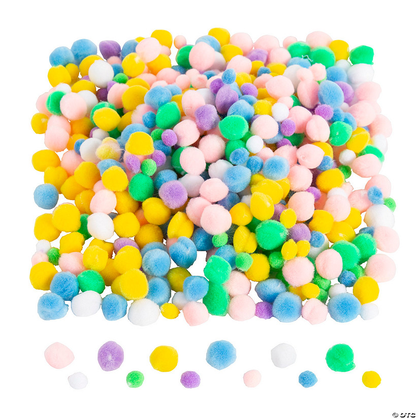 Bulk 500 Pc. Pastel Tiny Pom-Poms Image