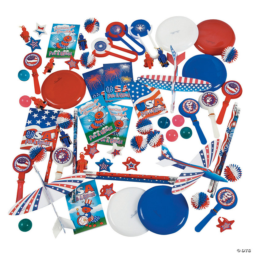 Bulk 500 Pc. Patriotic Novelty Toy & Stationery Giveaway Assortment Image