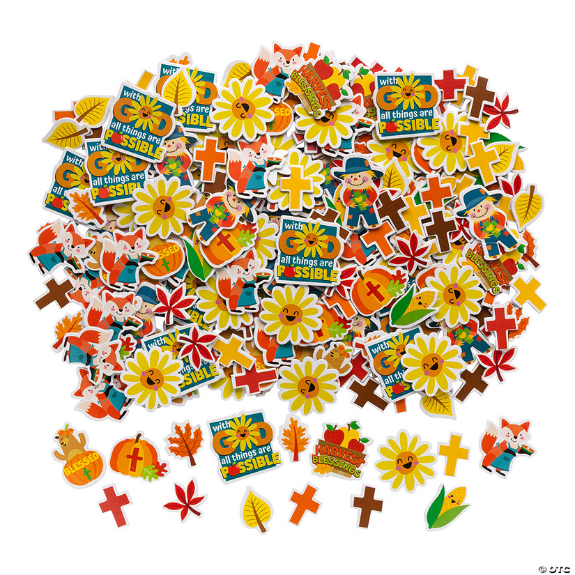 Bulk 500 Pc. Religious Fall Self-Adhesive Foam Shapes