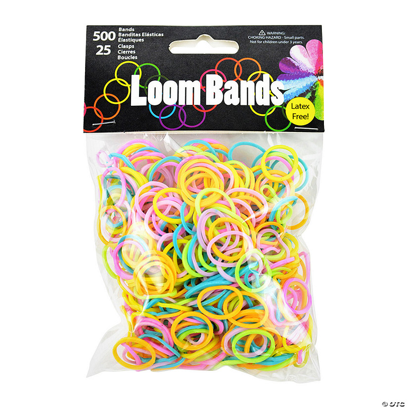 Bulk 525 Pc. Pastel Loom Bands with Plastic Clasps Image