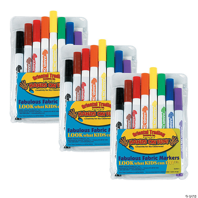 Bulk 6 Boxes of Classic Fabric Markers - 8 Colors Per Box Image