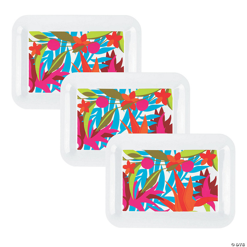 Bulk 6 Pc. Tropical Serving Trays Oriental Trading