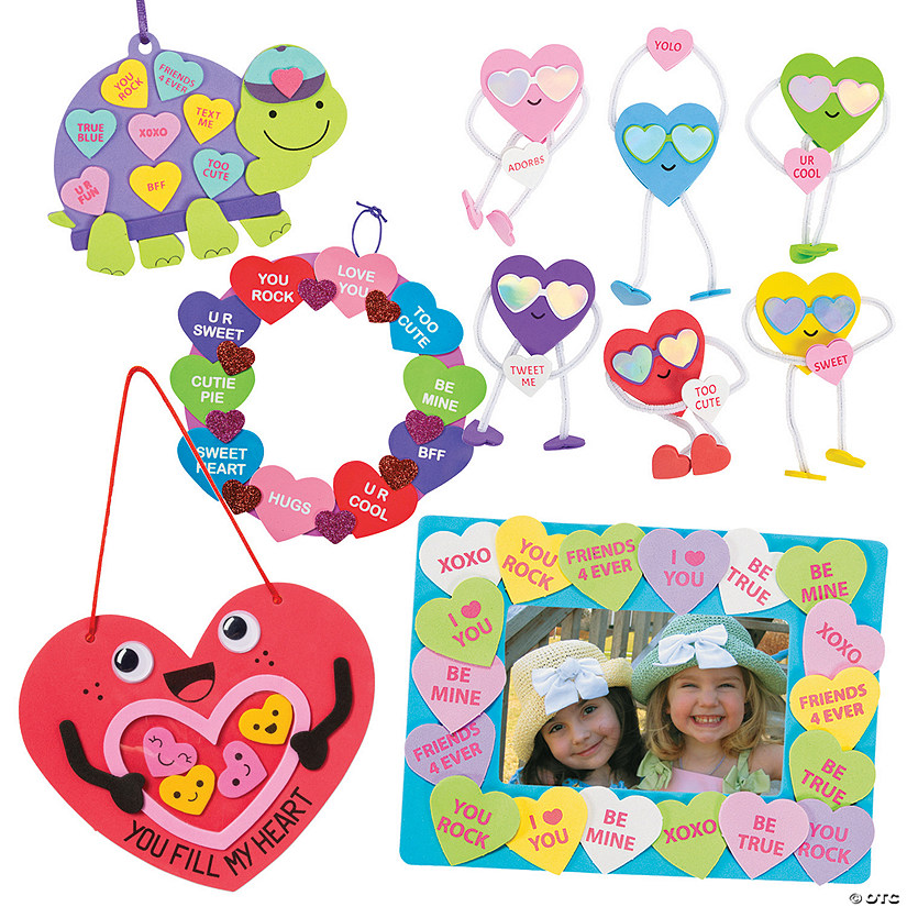 Bulk 60 Pc. Conversation Heart Craft Kit Assortment - Makes 60 Image