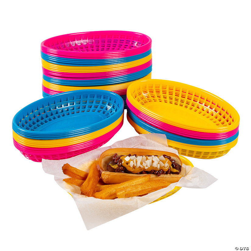 Bulk  60 Pc. Fiesta Neon Food Baskets Image