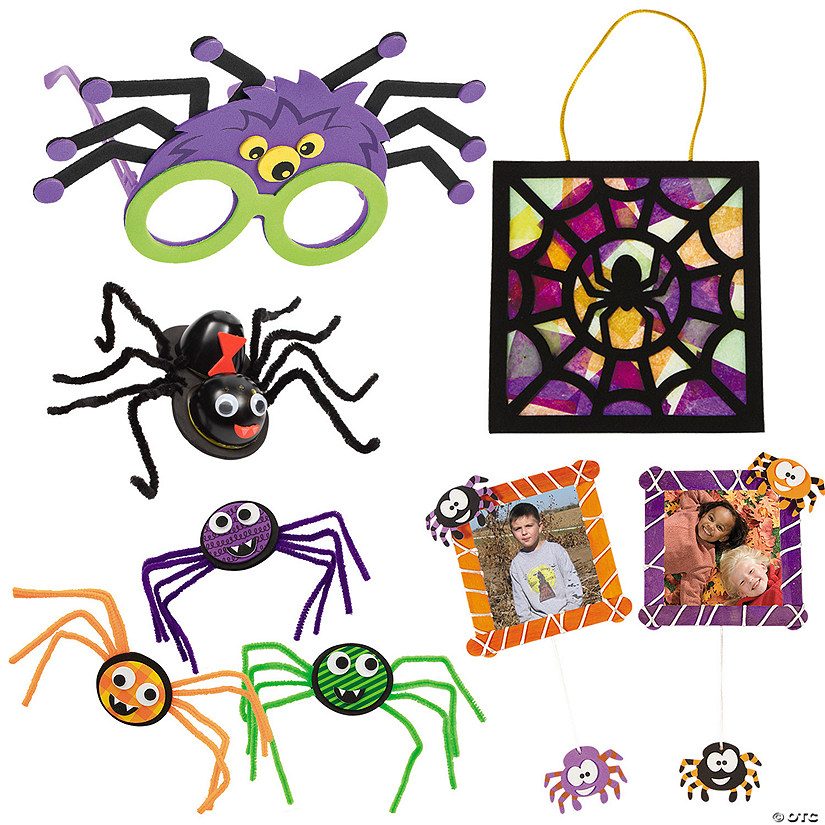 Bulk 60 Pc. Halloween Spooky Spiders Craft Kit Assortment Image
