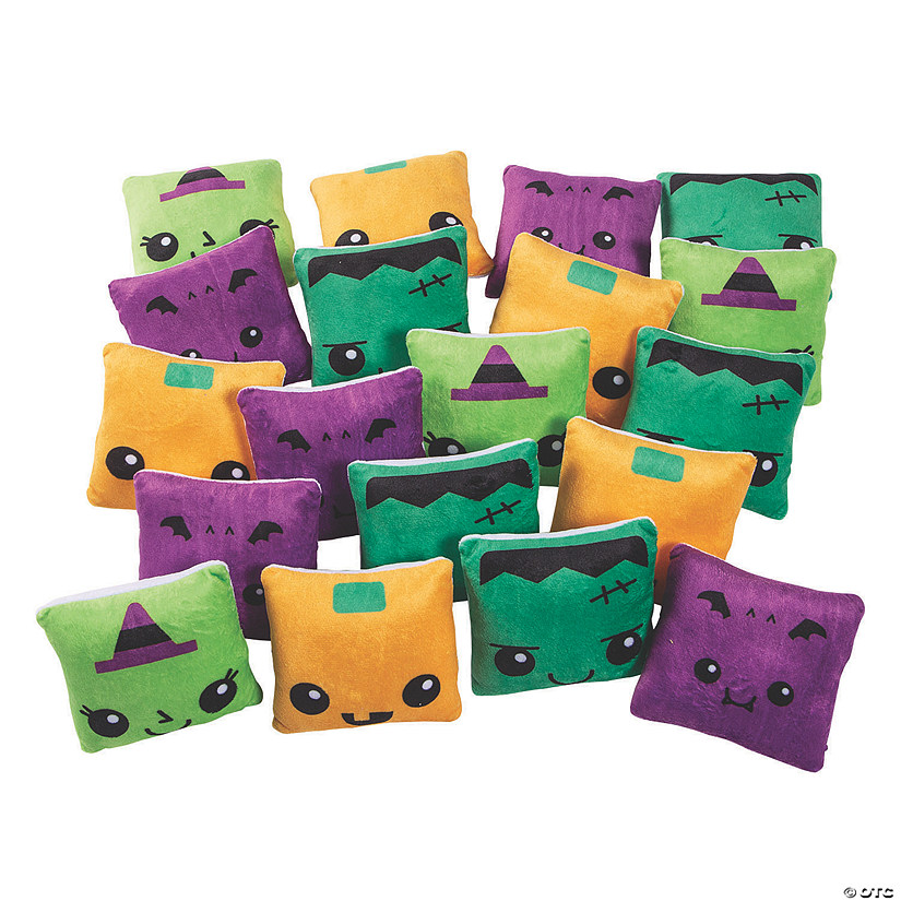 Bulk 60 Pc. Mini Halloween Stuffed Square Characters Image