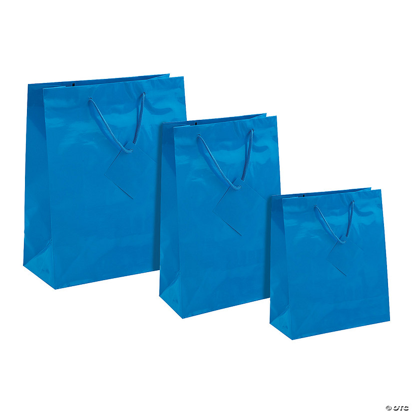 Bulk  60 Pc. Neon Gift Bags with Tag Image