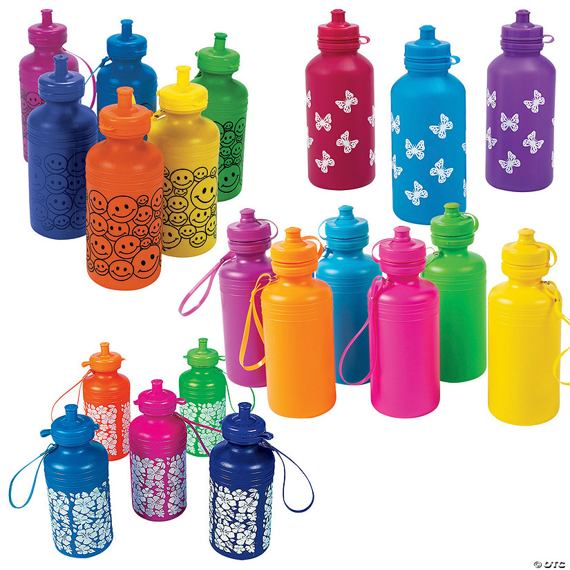 Bulk 60 Pc. Printed Water Bottle Assortment Image