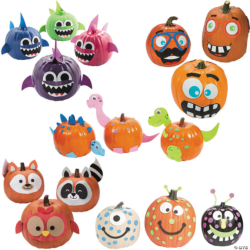 Bulk 60 Pc. Pumpkin Decorating Craft Kit Assortment - Makes 60 Image