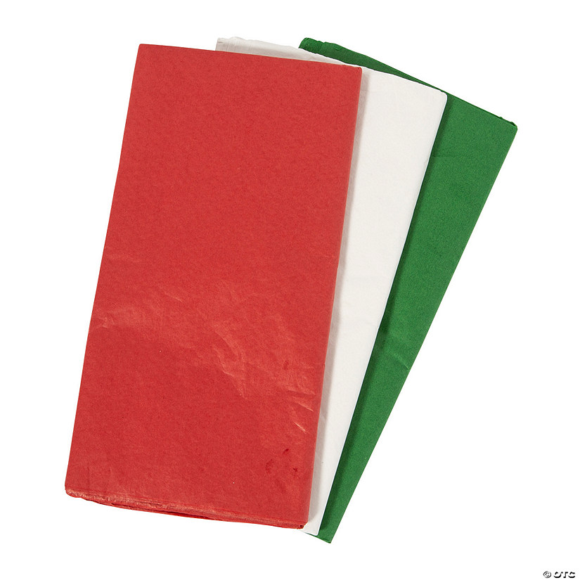 Bulk  60 Pc. Red, Green & White Tissue Paper Sheets Image