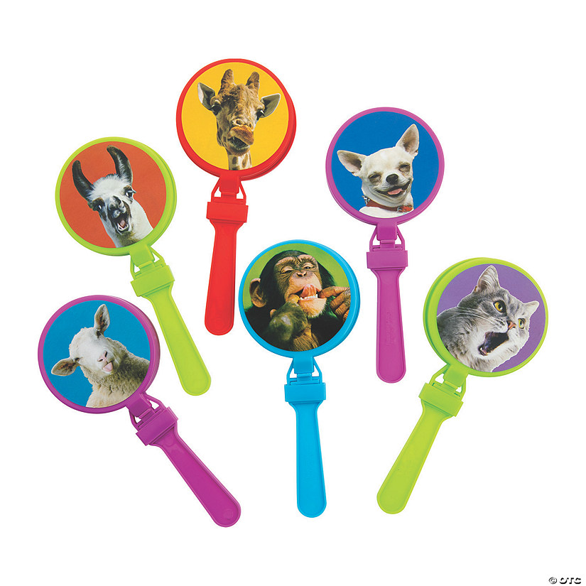 Bulk 60 Pc. Round Animal Hand Clappers Image