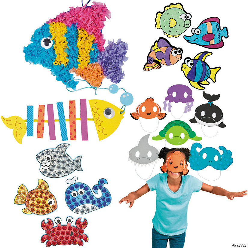 Bulk 60 Pc. Sea Creatures Craft Kit Assortment - Makes 60 Image