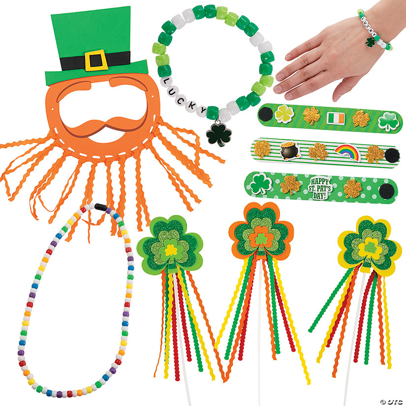Bulk 60 Pc. St. Patrick&#8217;s Day Wearables Craft Kit Assortment Image