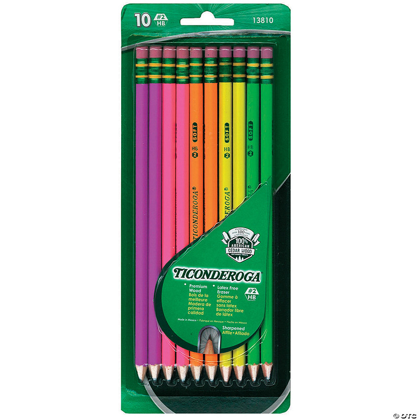 Bulk 60 Pc. Ticonderoga Premium Neon Wood No. 2 Pencils Image