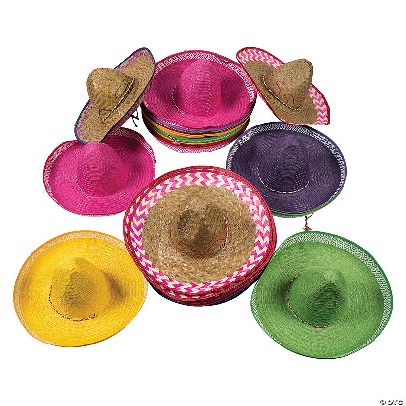 Bulk 72 Pc. Assorted Color Sombreros Image