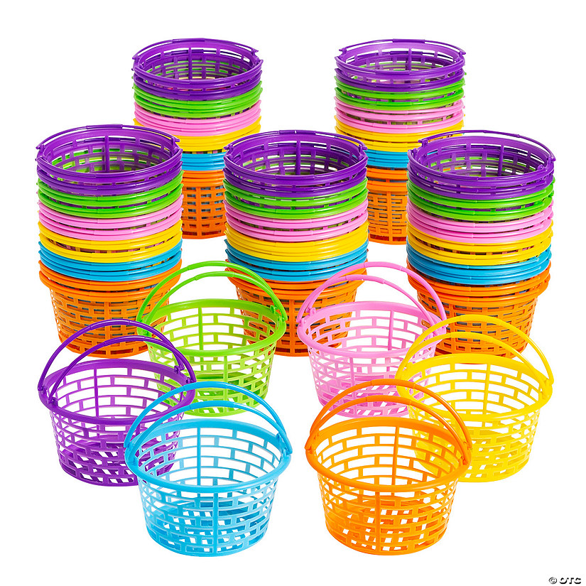Bulk  72 Pc. Bright Round Easter Baskets Image