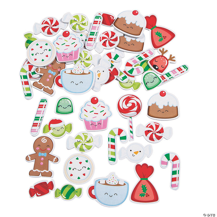 Bulk 72 Pc. Christmas Candy Self-Adhesive Shapes Image