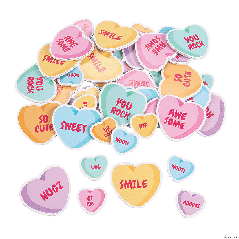 Puffy Valentine Conversation Heart Stickers - 6 Pc. | Oriental Trading