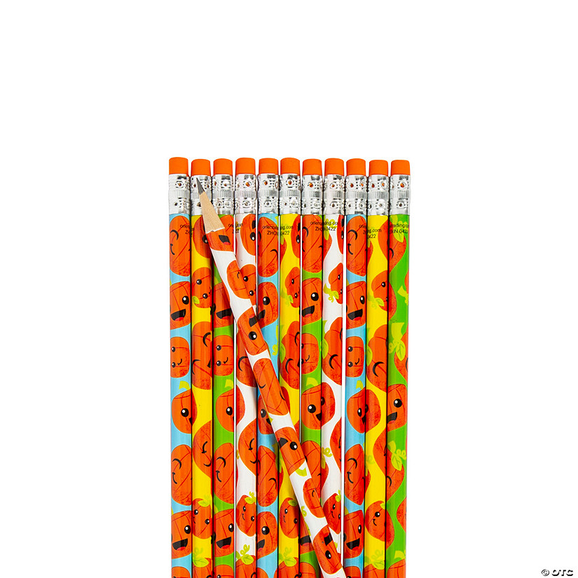 Bulk 72 Pc. Fall Pumpkin Pencil Assortment Image