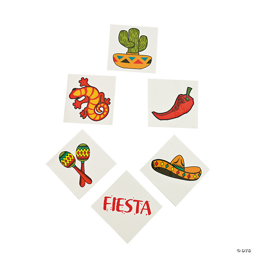 Bulk 72 Pc. Fiesta Temporary Tattoos - 72 Pc. Image
