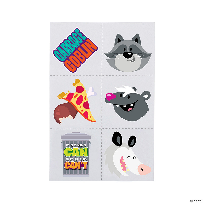 Bulk 72 Pc. Garbage Critters Temporary Tattoos Image