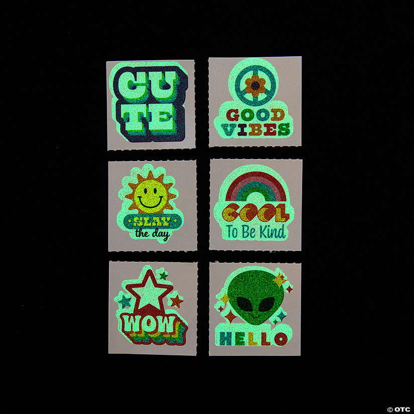 Bulk 72 Pc. Glow-in-the-Dark Temporary Tattoos Image