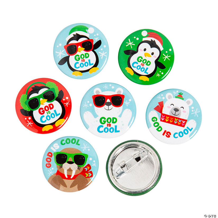 Bulk 72 Pc. God is Cool Mini Buttons Oriental Trading