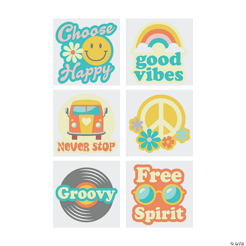 Bulk 72 Pc. Groovy Party Tattoos - 72 Pc. Image