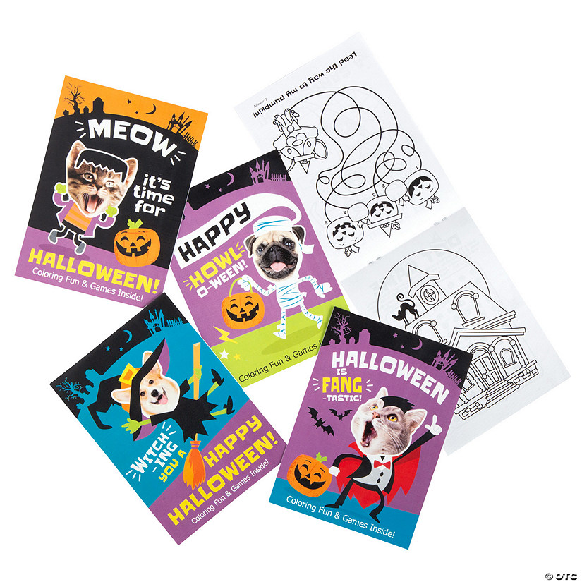 Bulk 72 Pc. Halloween Silly Animals Coloring Books Image