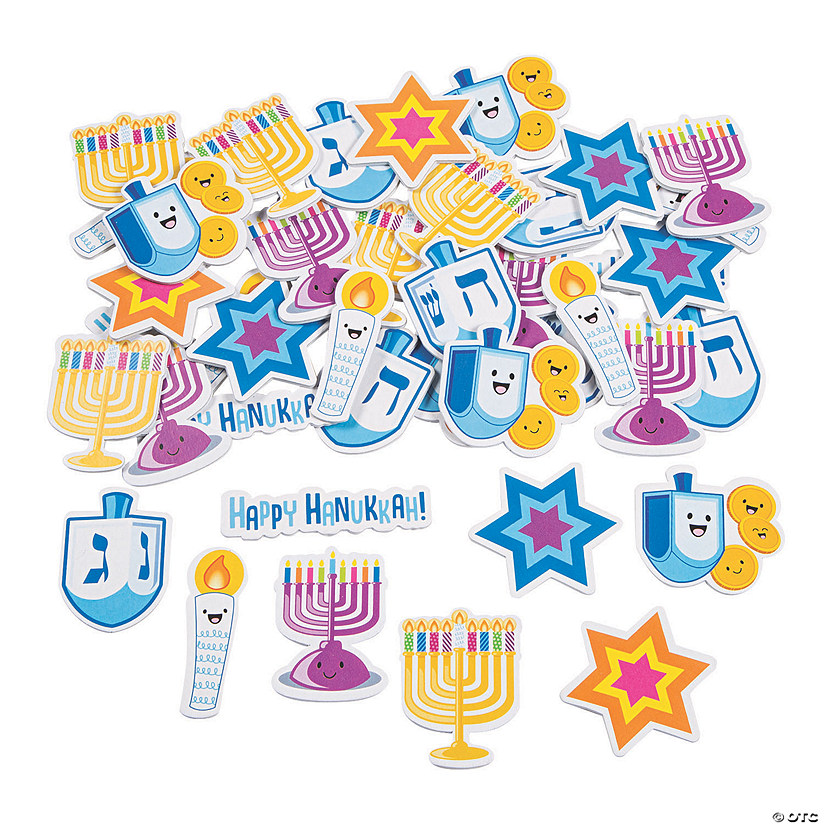 Bulk 72 Pc. Hanukkah Self-Adhesive Shapes Image