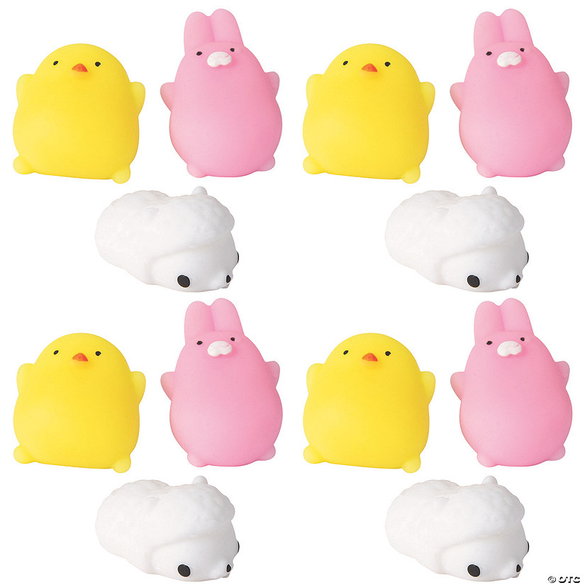 Bulk  72 Pc. Mini Easter Animals Mochi Squishies Image