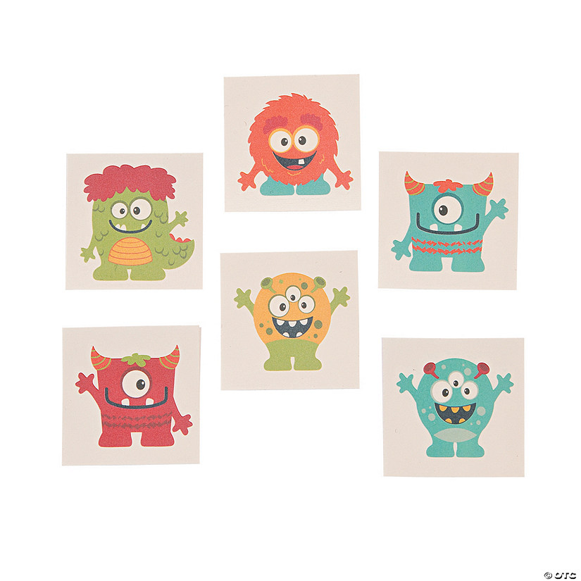 Bulk 72 Pc. Mini Monster Temporary Tattoos Image
