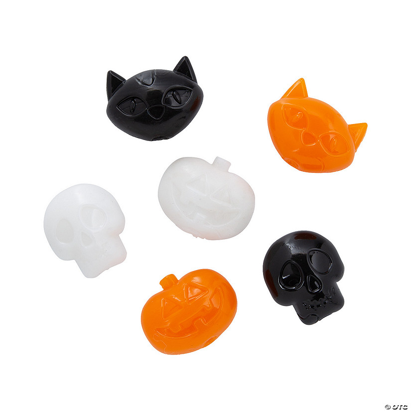 Bulk 72 Pc. Mini Sticky Halloween Jack-O'-Lantern, Cat, Skeleton Characters Image