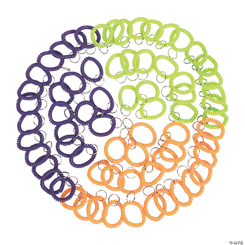 Bulk 72 Pc. Neon Coil Keychains Image