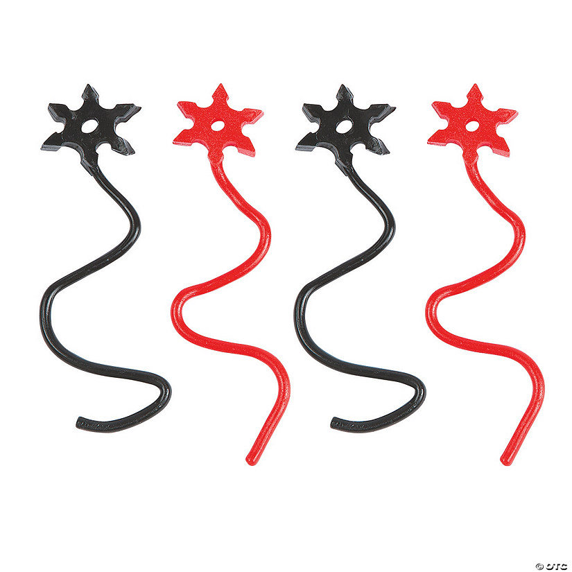 Bulk 72 Pc. Ninja Star Red & Black Sticky Toys Image