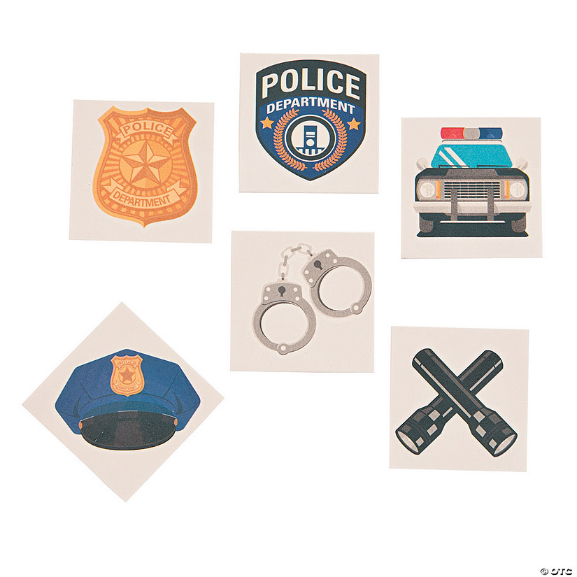 Bulk 72 Pc. Police Party Temporary Tattoos Image