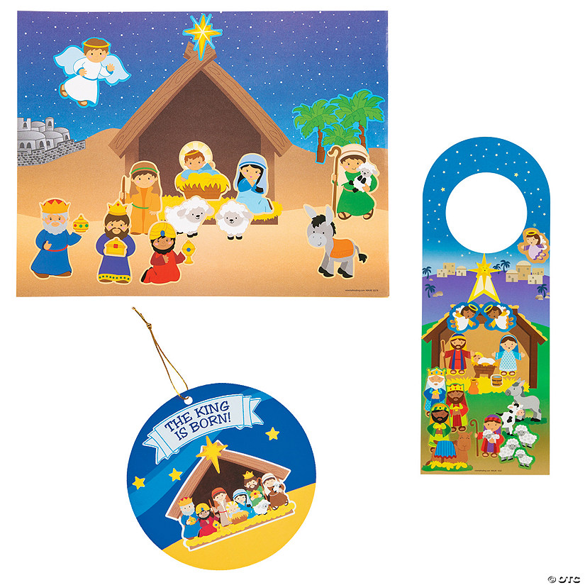 Bulk 72 Pc. Religious Nativity Sticker Scene Assortment Image
