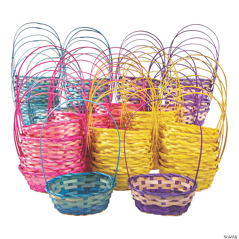 Bulk  72 Pc. Small Ombre Bamboo Easter Baskets Image