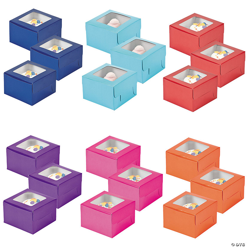 Bulk 72 Pc. Solid Color Cupcake Boxes Image