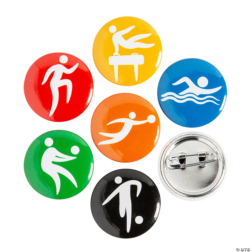 Bulk 72 Pc. Summer International Games Sport Mini Buttons | Oriental ...