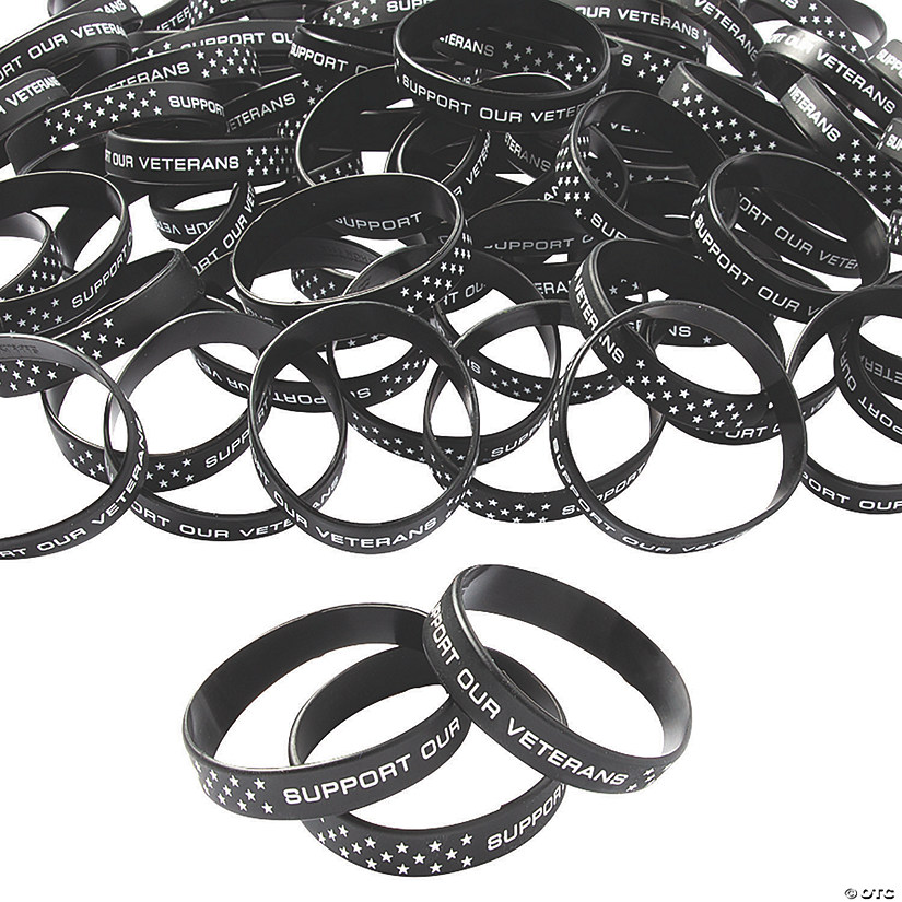 Bulk 72 Pc. Support Our Veterans Bracelets Image