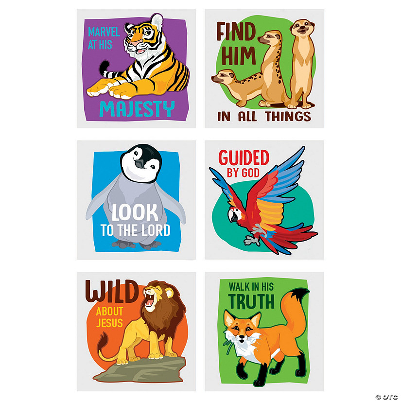 Bulk 72 Pc. Wild Encounters VBS Temporary Tattoos Image