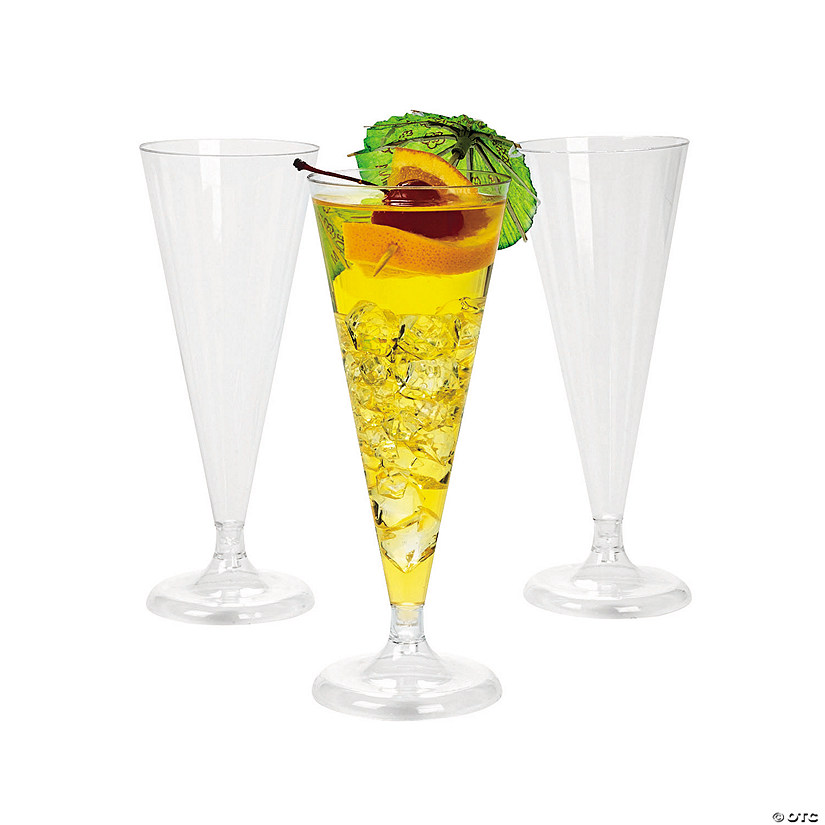 Bulk  75 Ct. Clear Plastic Champagne Flute Glasses Image