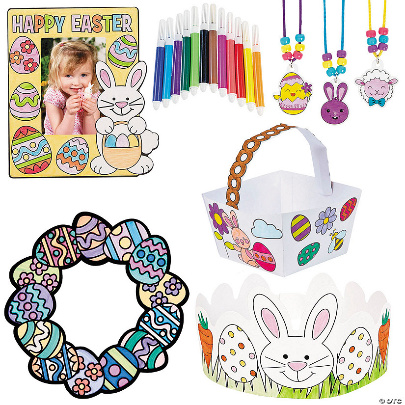 Bulk 84 Pc. Color Your Own Easter Craft Kit Assortment - Makes 72 Image