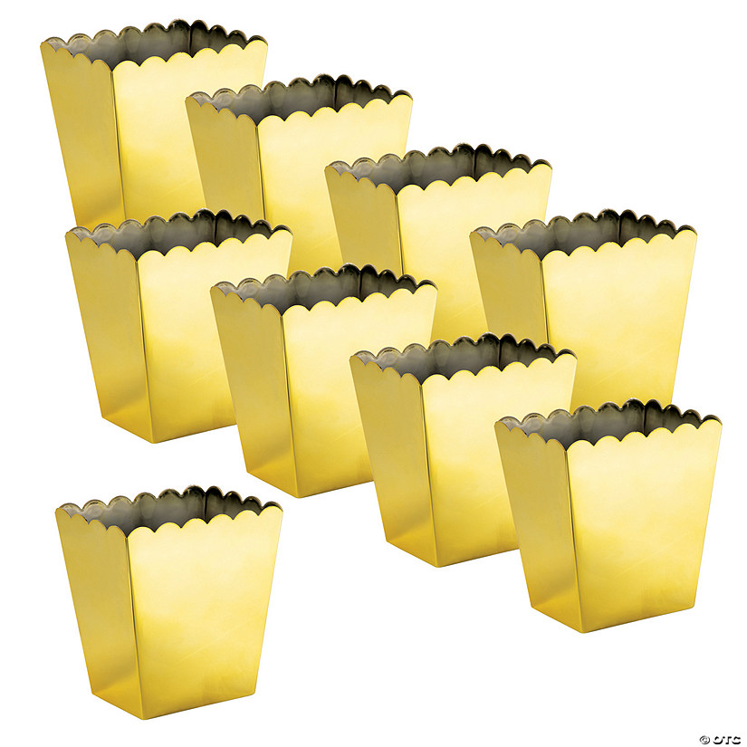 Bulk 9 Pc. Metallic Gold Scalloped Containers Image
