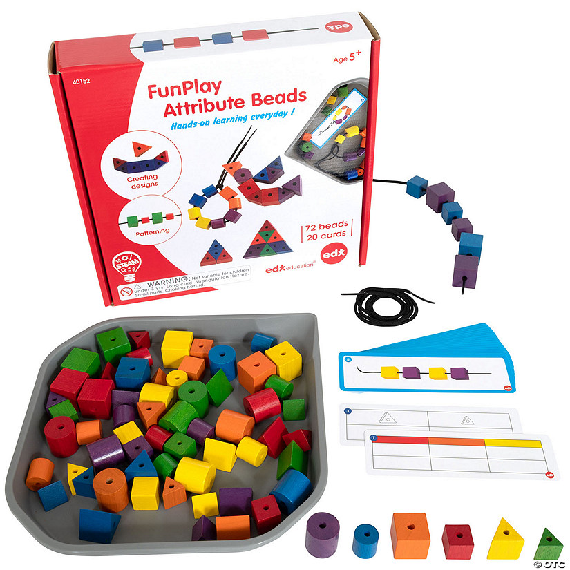 Bulk 93 Pc. Learning Advantage FunPlay Attribute Beads Homeschool Kit for Kids Image